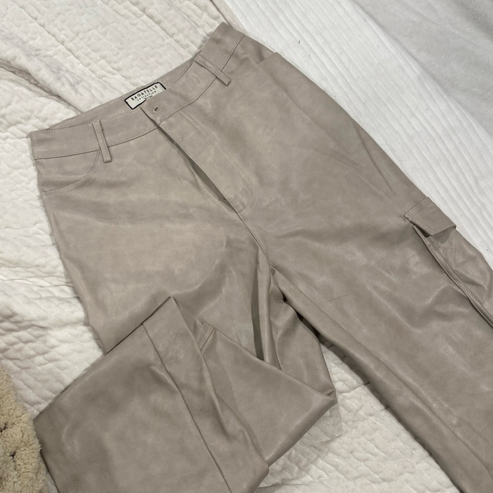 Bagatelle Collection Cargo Faux Leather Trousers